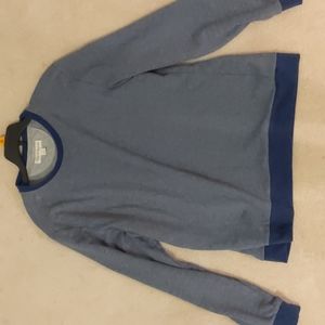 Tricots St. Raphael Lightweight Crewneck Sweater, Large, and Blue with Stripes